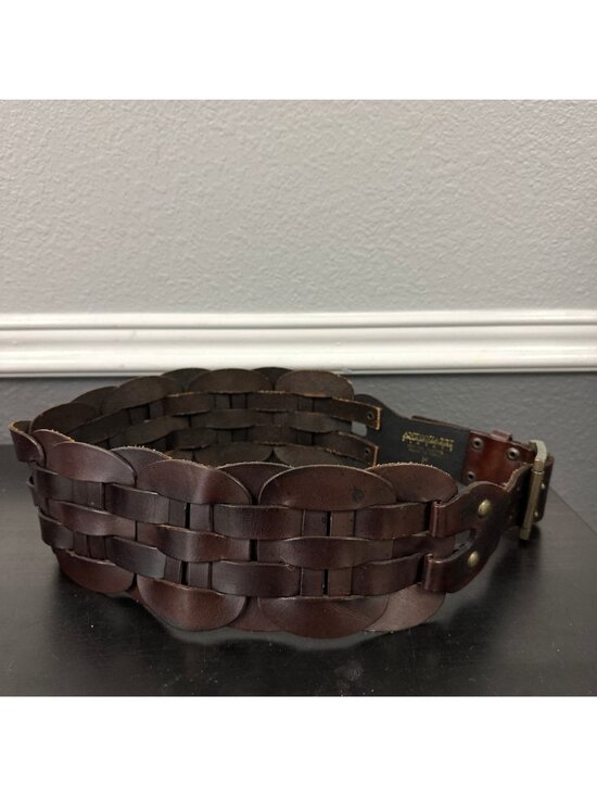 Lorena Antoniazzi Brown Leather Belt Women Medium Woven Statement Waist Italy main image 7